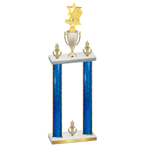 Double Blue Glacier Victory Pickleball Trophy