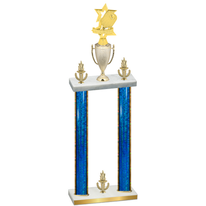 Double Blue Glacier Victory Pickleball Trophy