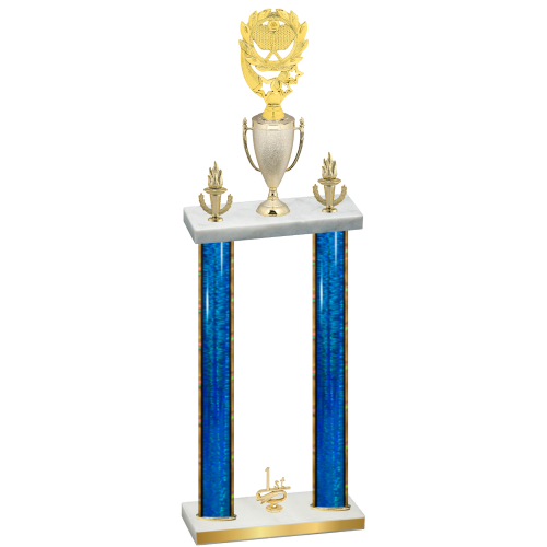 Double Blue Glacier First Place Pickleball Trophy
