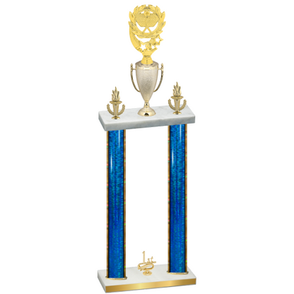 Double Blue Glacier First Place Pickleball Trophy