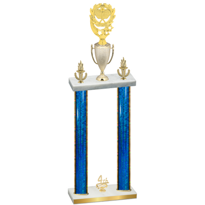 Double Blue Glacier Fourth Place Pickleball Trophy