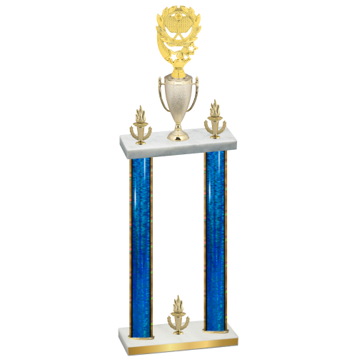 Double Blue Glacier Victory Pickleball Trophy