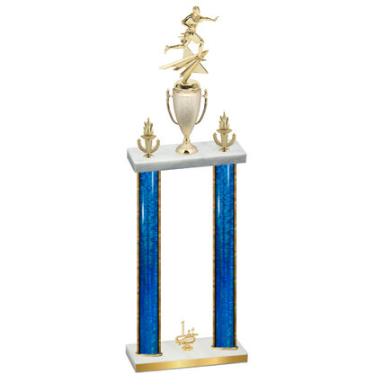 Double Blue Glacier First Place Flag Football Trophy