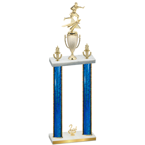 Double Blue Glacier Second Place Flag Football Trophy