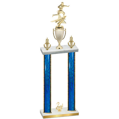Double Blue Glacier Second Place Flag Football Trophy