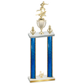 Double Blue Glacier Third Place Flag Football Trophy