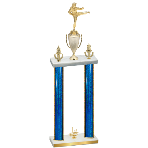 Double Blue Glacier First Place Karate Trophy