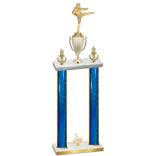 Double Blue Glacier Third Place Karate Trophy