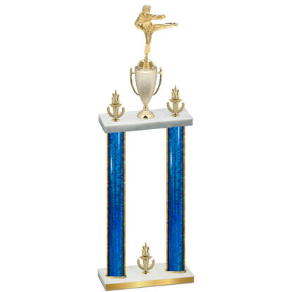 Double Blue Glacier Victory Karate Trophy