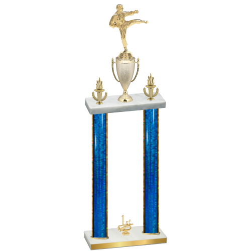 Double Blue Glacier First Place Karate Trophy