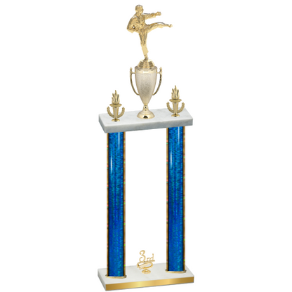 Double Blue Glacier Third Place Karate Trophy