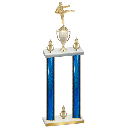 Double Blue Glacier Victory Karate Trophy