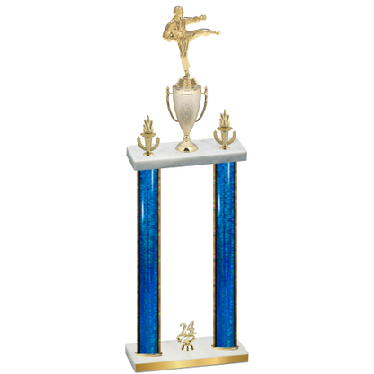 Double Blue Glacier Year Karate Trophy
