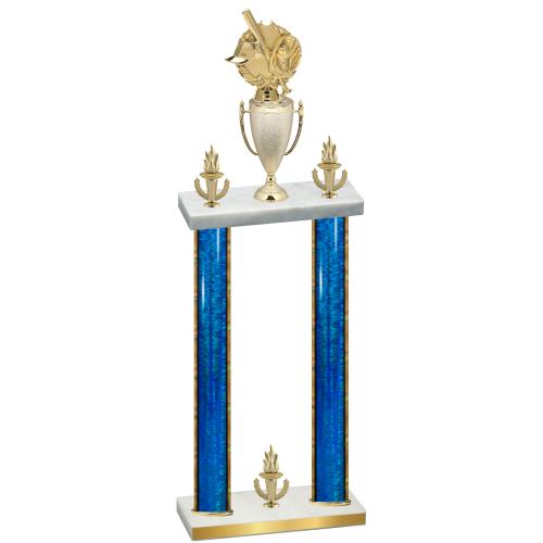 Double Blue Glacier Victory Baseball Trophy