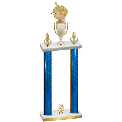 Double Blue Glacier Year Baseball Trophy