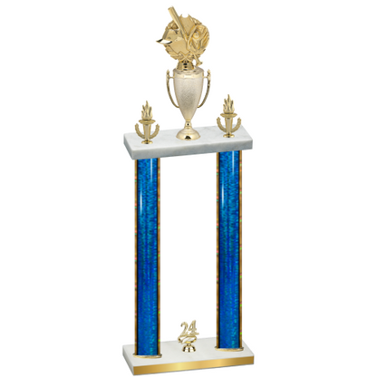 Double Blue Glacier Year Baseball Trophy