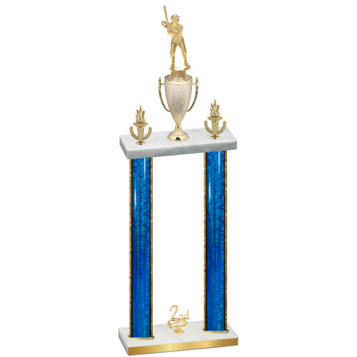 Double Blue Glacier Second Place Baseball Trophy