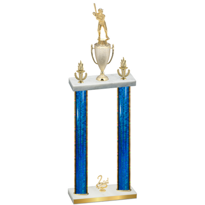 Double Blue Glacier Second Place Baseball Trophy