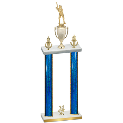 Double Blue Glacier Year Baseball Trophy