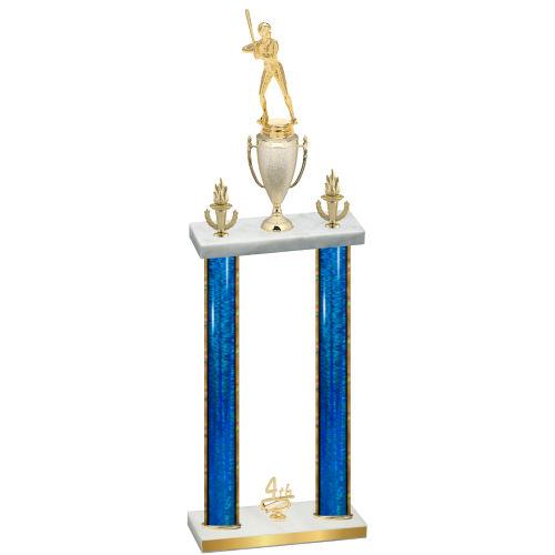 Double Blue Glacier Fourth Place Softball Trophy