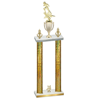 Double Gold Glacier Year Football Trophy