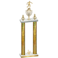 Double Gold Glacier Third Place Soccer Trophy