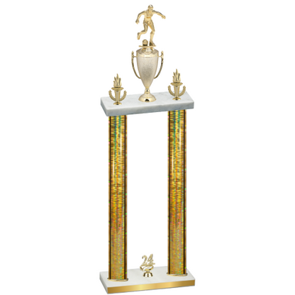Double Gold Glacier Year Soccer Trophy