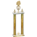 Double Gold Glacier Third Place Soccer Trophy