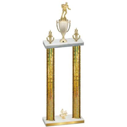 Double Gold Glacier Fourth Place Rugby Trophy