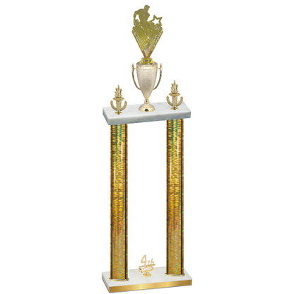 Double Gold Glacier Fourth Place Rugby Trophy