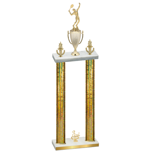 Double Gold Glacier Third Place Tennis Trophy