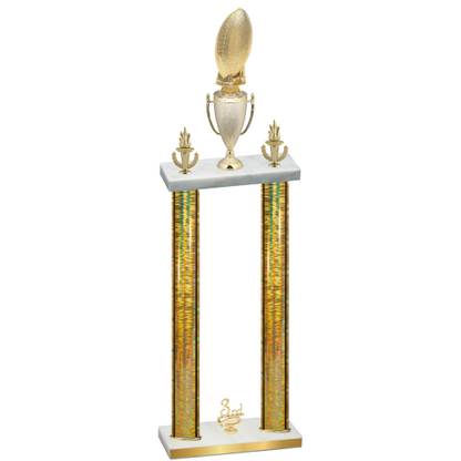 Double Gold Glacier Third Place Football Trophy