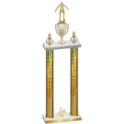 Double Gold Glacier Fourth Place Wrestling Trophy