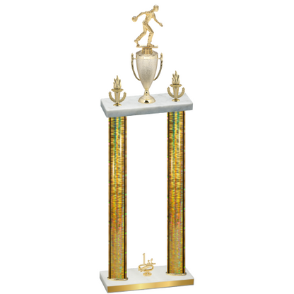 Double Gold Glacier First Place Bowling Trophy