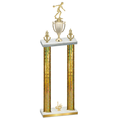 Double Gold Glacier First Place Bowling Trophy