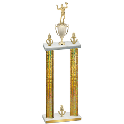 Double Gold Glacier Victory Volleyball Trophy