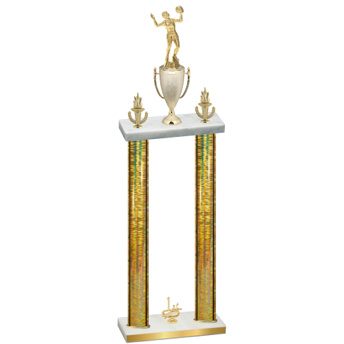 Double Gold Glacier First Place Volleyball Trophy