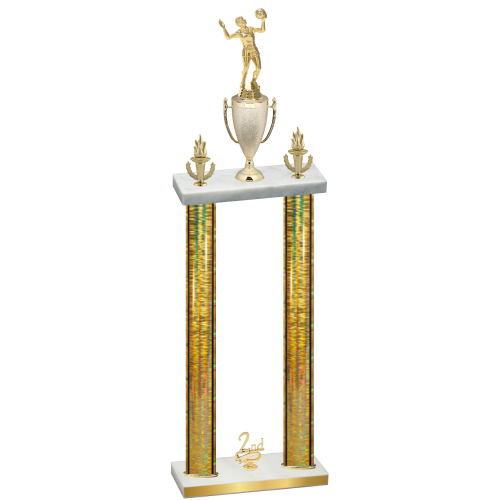 Double Gold Glacier Second Place Volleyball Trophy