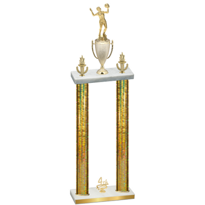 Double Gold Glacier Fourth Place Volleyball Trophy