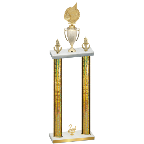 Double Gold Glacier Second Place Volleyball Trophy