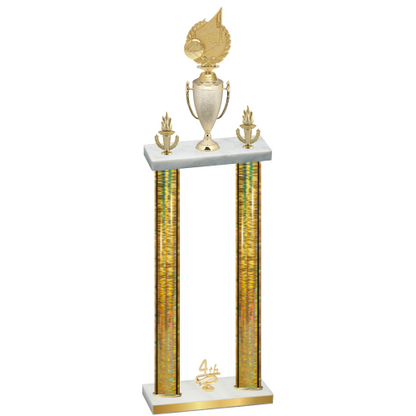 Double Gold Glacier Fourth Place Volleyball Trophy