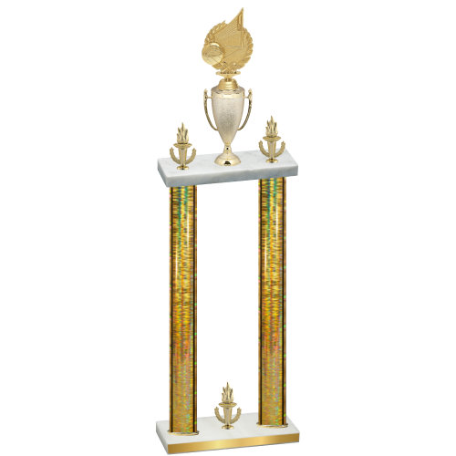 Double Gold Glacier Victory Volleyball Trophy