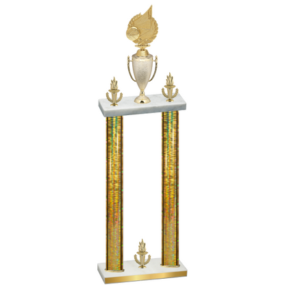 Double Gold Glacier Victory Volleyball Trophy
