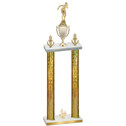 Double Gold Glacier Fourth Place Tennis Trophy