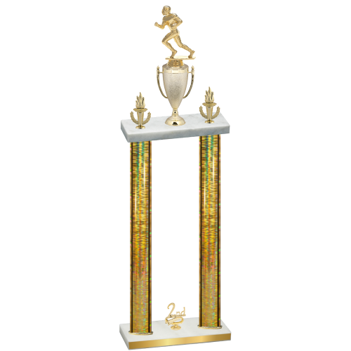 Double Gold Glacier Second Place Football Trophy