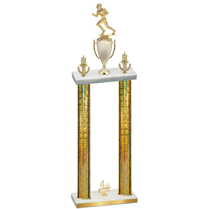 Double Gold Glacier Fourth Place Football Trophy