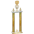 Double Gold Glacier Fourth Place Cheerleading Trophy