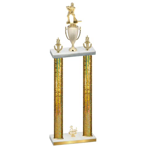 Double Gold Glacier Third Place Hockey Trophy