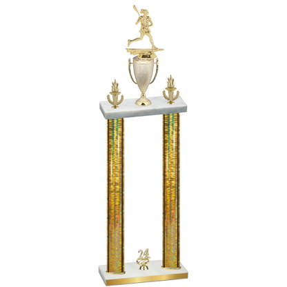 Double Gold Glacier Year Lacrosse Trophy