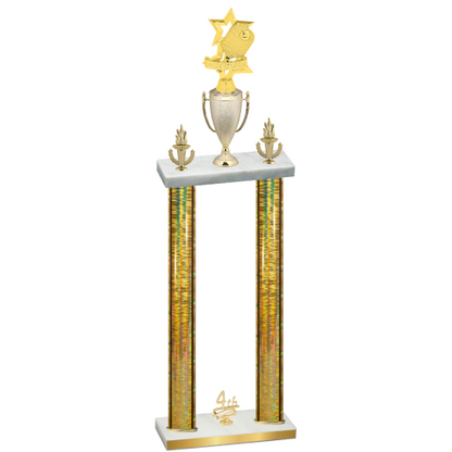 Double Gold Glacier Fourth Place Pickleball Trophy